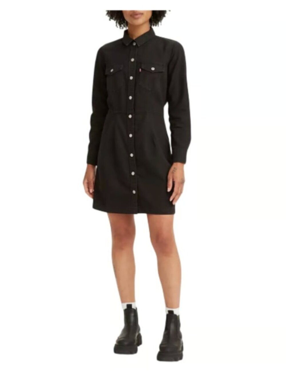 Levis Ellie Black Denim Dress Size Large